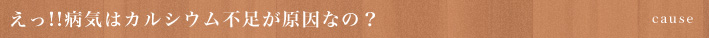 えっ!!病気はカルシウム不足が原因なの？